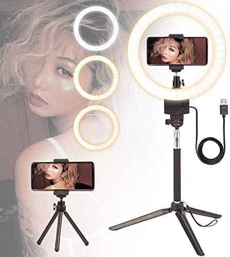 Kit di luci ad anello LED da 45,7 cm, dimmerabile da 100 W, ultra luminosa, con supporto per telefono a specchio, borsa