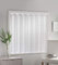 Parma - Plain Textured, Vertical Louvre Style Window Blind, Pleated Lace Panel Curtain, with café curtain style top in White (Width - 72 (183cm) x Drop - 48 (122cm))