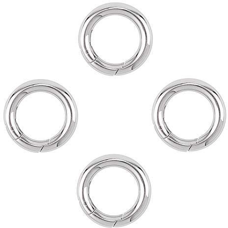 UNICRAFTALE 4Stk 24mm Feder Tor Ringe Edelstahl Federring Verschlüsse Geschlossene Ring Verschlüsse O Ringe Verschluss Anschluss Befunde Für Schmuckherstellung, Edelstahl Farbe, Innendurchmesser 16mm