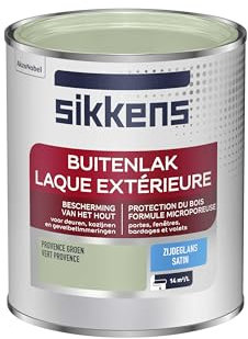 Sikkens - Peinture Laque Extérieure Bois et Fer - Finition tendue, sous-couche intégrée, facile à appliquer - Satin Vert Provence 0,75 L