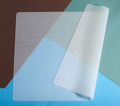 Silicone Placemats for Kids,2pcs Table Mat,2pcs, Non Slip, Heat Resistant, Nonstick Pastry Mats Countertop Worktops Protection,Dishwasher Safe,Toddlers Portable Food Mat,40 x 30 cm-Frosted Transparent