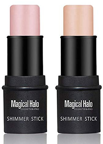 2 Colori Bronzer Highlighter Stick Fard Shimmer Cream Powder Waterproof Light Face Cosmetics