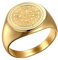 Joliernelle Herren Kompass Ring Gold Siegelring Edelstahl Reisegeschenk Größe 57