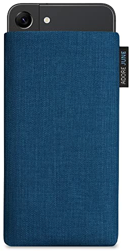 Adore June Classic Ozean-Blau Tasche kompatibel mit Galaxy S25 / Galaxy S24 / S23 / S22 Handytasche aus widerstandsfähigem Cordura Stoff mit Display Reinigungs-Effekt