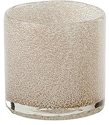 Gift Company Linen Windlicht Glitzer Bubbles, Teelichthalter, Kerzenhalter, Glas, Hellbeige, H 10 cm, 1086904005