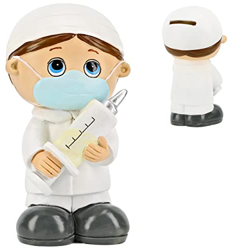 alles-meine.de GmbH Spardose Verschiedene Modelle wählbar mit Verschluss - aus Kunstharz/Polyresin Arzt/Pfleger/Krankenschwester - 16 cm - stabile Sparbüchse - Sparsc..