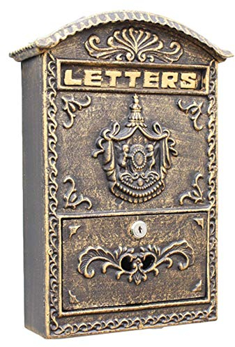 VVHUDA Wandmontierter Briefkasten – antiker Briefkasten – kreativer Briefkasten aus Gusseisen für Wand, Tür, Tor, Zaun, Pfosten, Garten, nostalgischer Charme, Heimdekoration small Gift