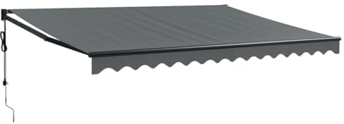 vidaXL Toldo Retráctil Automático, Toldo Eléctrico con Motor, Sombrilla Colgante de Pared, Toldo para Balcón Patio Tienda, Gris Antracita 4x3 m
