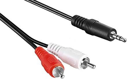 3.5mm Stereo Jack to RED & WHITE RCA Phono Cable Audio Aux Music Lead 10m