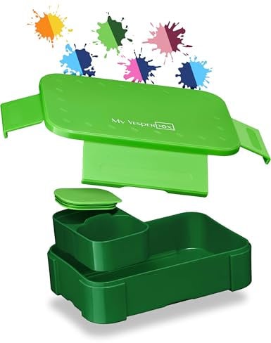 My Vesperbox – Mini Lite - Bento Box Kinder - Lunchbox - extrem robust – Brotdose – Brotbox ideal für Kindergarten und Schule (Grün)