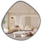 Warmiehomy Bathroom Mirror Irregular Asymmetrical Mirror with Black Frame Wall Mounted Pebble Mirror for Living Room, Bathroom, Bedroom, Entryway Wall Decor 76x75cm