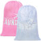 2 Pack Large Mesh Laundry Bag, Heavy Duty Laundry Bags with Drawstring, Laundry Hamper Liner, Machine Washable, for Travel, Storage, Sport, Dorms and Apartment Dwellers, 24 x 36 Inches (Pink + White)