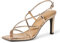 Amazon Essentials Sandalias de Tacón de Aguja con Tiras Mujer, Piel de Serpiente Sintética de Color Dorado Pálido, 38.5 EU