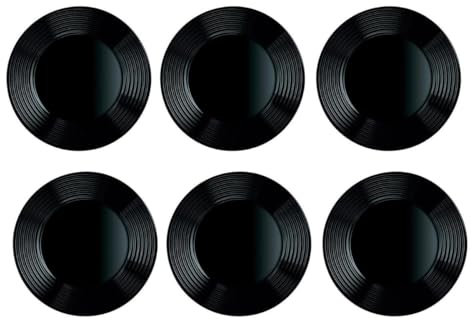 Luminarc Harena Negro 6 Plato Postre Vidrio 25cm Opal Apto Microondas Apto Frigorífico Reciclable