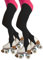 CALZITALY Mädchen Rollschuh und Eiskunstlauf Strumpfhose mit Steg, Schwarz, Hautfarbe, Karamell, 6-12 Jahre, 70 DEN, Made in Italy (DE/NL/SE/PL, Alter, 10 Jahre, Regular, 2 X Schwarz)
