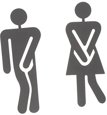 NUOBESTY Cartel Aseos Relieve Pack Letrero Baño Indicador Accesorios Baño Negro Pzas