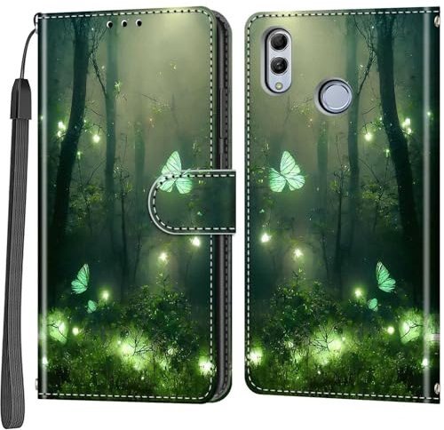 Salanheo Cover per Huawei P Smart 2019 / Honor 10 Lite, Antiurto Flip Case Pelle Libro Portafoglio Custodia con Slot per Schede Magnetica Custodia Farfalla