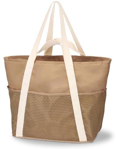 Boziee große Damen Shopper Wasserdicht strandtasche Beach Bag Tote Bag Reisetasche mit Reißverschluss für Alltage Strand Reisen Einkaufen Sprot