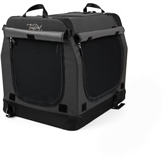 TrendPet TPX-Pro - Leichte, Faltbare Hundebox mit Aluminium Rahmen (grau, L 110 x B 70 x H 75 cm)