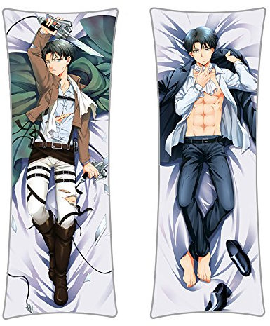 Levi Ackerman Umarmungskissen | Dakimakura Kissen & Bezug für Attack on Titan Fans | 150x50cm | Motiv: Mantel