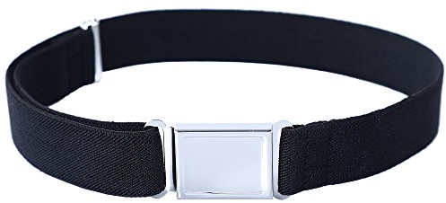 Kajeer Gürtel für Jungen Mädchen Verstellbar - Großer Elastischer Stretchgürtel mit einfacher Magnetschnalle für 2-15 jährige Jungen und Mädchen (Schwarz)