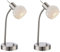 2er Set LED Tischleuchten ELLIOTT flexibel, Glasschirm satiniert