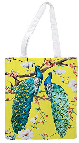 Nacnic Tote Tasche Tuch bunte Pfauen. Mehrzweck Schultergurt