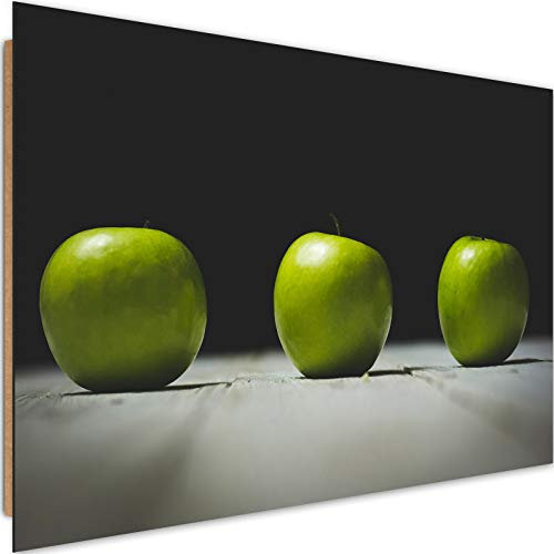 Feeby Bilder Apfel Deco Panel Wand Kunstdruck Obst Küche Grün 60x40 cm