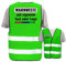 Warnweste selbst gestalten mit eigenem Aufdruck * Bedruckt mit Name Text Bild Logo Firma, Position & Druckart:Rücken + Front/Premium-Druck, Farbe & Größe:Neon Grün/Größe S