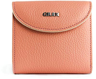 GIUDI ® Geldbörse Damen Leder Klein Blau Echtleder Mini Minimalistisch Mit Münzfach Kartenfächer Kinder Mädchen Portemonnaie Portmonee Designer Trend Hochwertig Ökoleder Nachhaltig (Koralle)