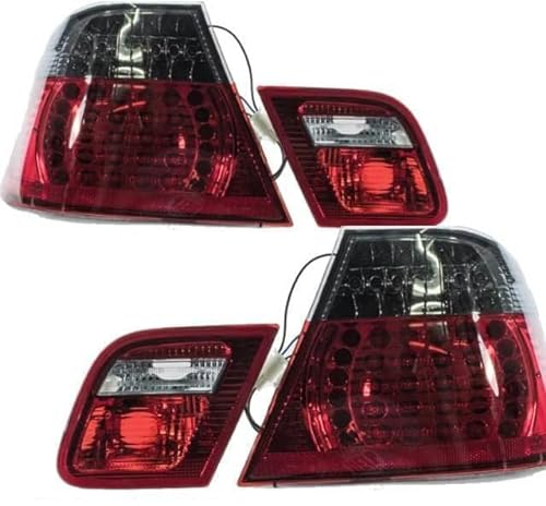 DM Autoteile 2x LED Rückleuchten SET passt für E46 Cabrio Rot Smoke 99-03 auf M3 Facelift