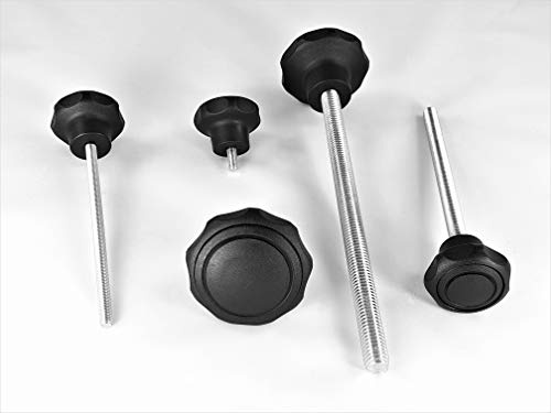 5 Stück Sterngriff Ø50mm M8 mit 45mm Edelstahl-Schraube