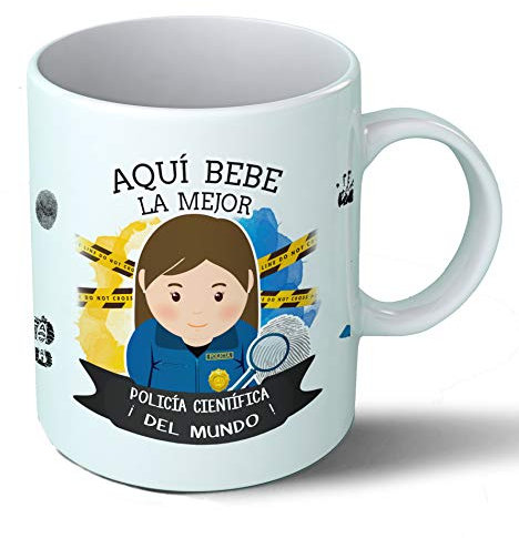 Planetacase - Taza Policía Científica - Regalo Original - Cerámica 330 mL - Taza Desayuno Apta para Microondas y Lavavajillas - Resistente a Lavados