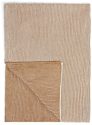 Marc O Polo Strick Dekokissen Plaid Kuha warm Pecan Plaid 130x170 cm