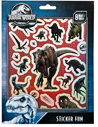 Undercover JURP0061 - Sticker Fun, Jurassic World, 7 Bögen mit Metallic Aufklebern, ca. 16,6 x 22,3 cm