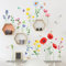 DECOWALL SG2-2103 Garten-Blumen-Wandaufkleber Blumenpflanze Wandtattoo Schmetterling Abziehbilder abnehmbar Kinderzimmer Schlafzimmer Wohnzimmer Heimdekoration