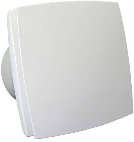dalap 125 BFZW 12V, Badventilator mit weisser Frontplatte, Zeitnachlauf, Hygrostat und 12V-AC Motor für Feuchträume, Ø 125 mm