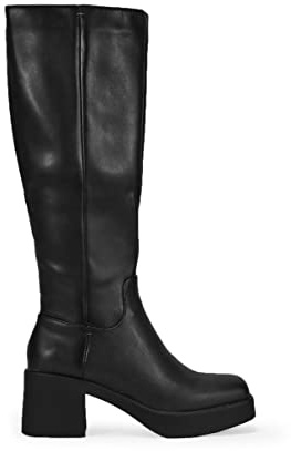 BOSANOVA Stivali di canna alta e suola con tacco a punta quadrata Chiusura con zip interna Calzature da donna