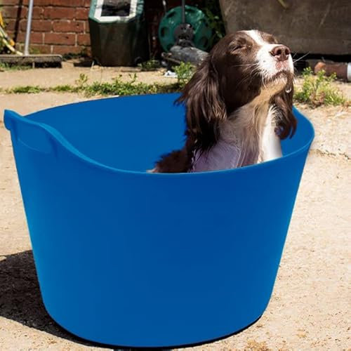 JMS we create smile 75L Extra Large Tub Trug Dog Pet Animal Water Bath Paddling Pool Tub Assorted Colours (Blue)