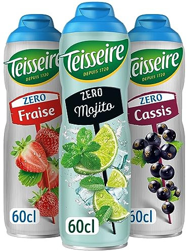 3 jarabes sin azúcar Mojito Fresa Grosella negra 3X0.6L