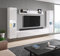 Conjunto de Muebles de salón Paris XL, iluminación LED incluida, Juego de Muebles de salón, Muebles de salón Modernos (Blanco/Blanco Brillo)