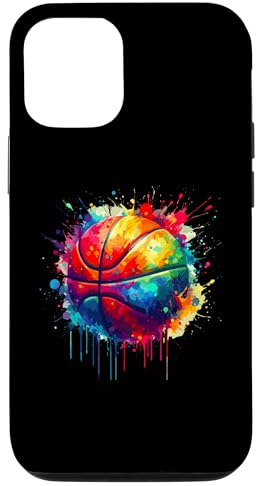 Hülle für iPhone 12/12 Pro Bunte Splash Art Basketballspieler-Ball Basketballer