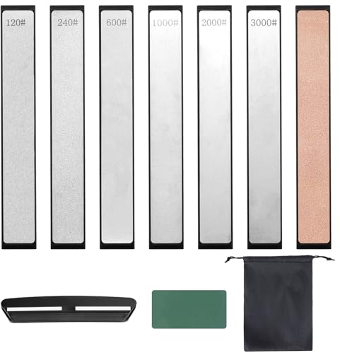 TOOSII Diamond Sharpening Stones, 10 PCS Knife Sharpening System Kit, Professional Diamond Whetstones Knife Sharpening Kit Portable for Fine Grind Polish Outdoor Tools and Kitchen Knives
