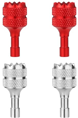 4 Stück Drohnen Controller Sticks, Aluminium Drohnen Fernbedienungs Joysticks Abnehmbar Daumenwippe Ersatz Kompatibel mit DJI Mini 3 Pro DJI RC Smart Controller Zubehör (Silber, Rot)
