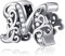 Symreite Letter M Charms 925 Sterling Silver Alphabet Wavy Bead Charms with 5A Cubic Zirconia Initial Charm fits Pandora Charms Bracelet