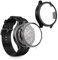 kwmobile Carcasa Compatible con OnePlus Watch 2 / OPPO Watch X Funda - 2X Protector Pantalla Completo de Cristal Templado - Ultrafino y antigolpes - Transparente/Negro