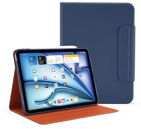 Pipetto Origami No5 - Funda giratoria para iPad Air 11 (2024) / iPad Air 10.9 (2022/2020) / Azul oscuro