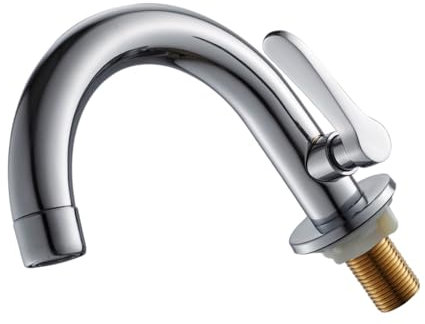 Homoyoyo Grifo De Agua Fría De Acero Inoxidable Para Cocina y Lavabo Grifo De Agua Metálico De Un Solo Caño Para Uso Doméstico