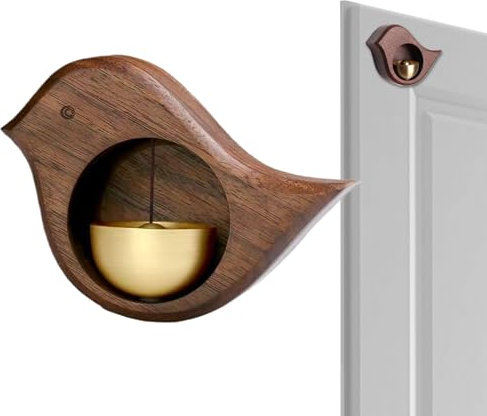 Chimes de la puerta, campanilla de timbre, campanilla de puerta para la puerta abierta la puerta de nuez magnética Campana de campanilla crujiente de la puerta natural de la puerta decorativa colgant