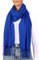BRUBAKER Cashmirillo Schal - ca. 30 x 180 cm Lang Leicht Warm und Kuschelig - Herbst und Winter Kuschelschal - Stola Tuch mit Fransen für Damen und Herren - Blau